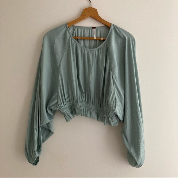 Free People Tops - Free people light green long sleeve float crop top